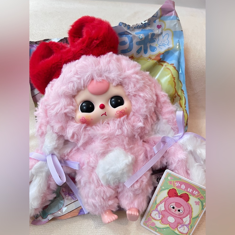 Rabbit coming back from Babythree- pink